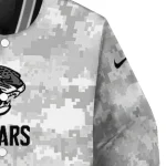 jacksonville jaguars gray camouflage gray varsity jacket best selling
