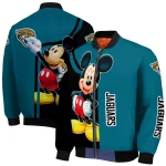 jacksonville jaguars mickey mouse teal bomber jacket best selling