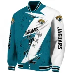 jacksonville jaguars ripped bolt teal white varsity jacket best selling