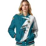 jacksonville jaguars ripped bolt teal white varsity jacket best selling