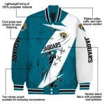 jacksonville jaguars ripped bolt teal white varsity jacket best selling