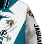 jacksonville jaguars ripped bolt teal white varsity jacket best selling
