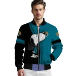 jacksonville jaguars snoopy attitude teal bomber jacket best selling