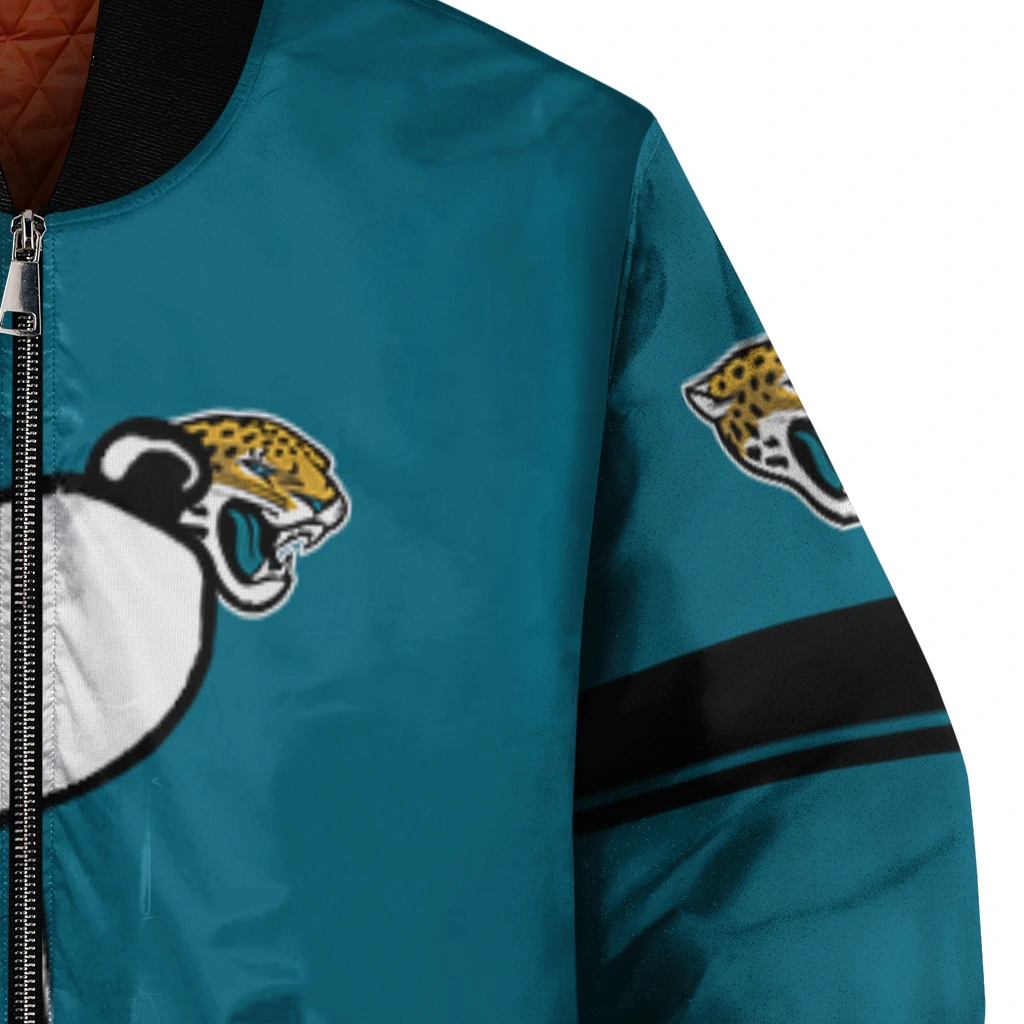 jacksonville jaguars snoopy attitude teal bomber jacket premium grade jacksonville jaguars snoopy attitude teal bomber jacket premium grade