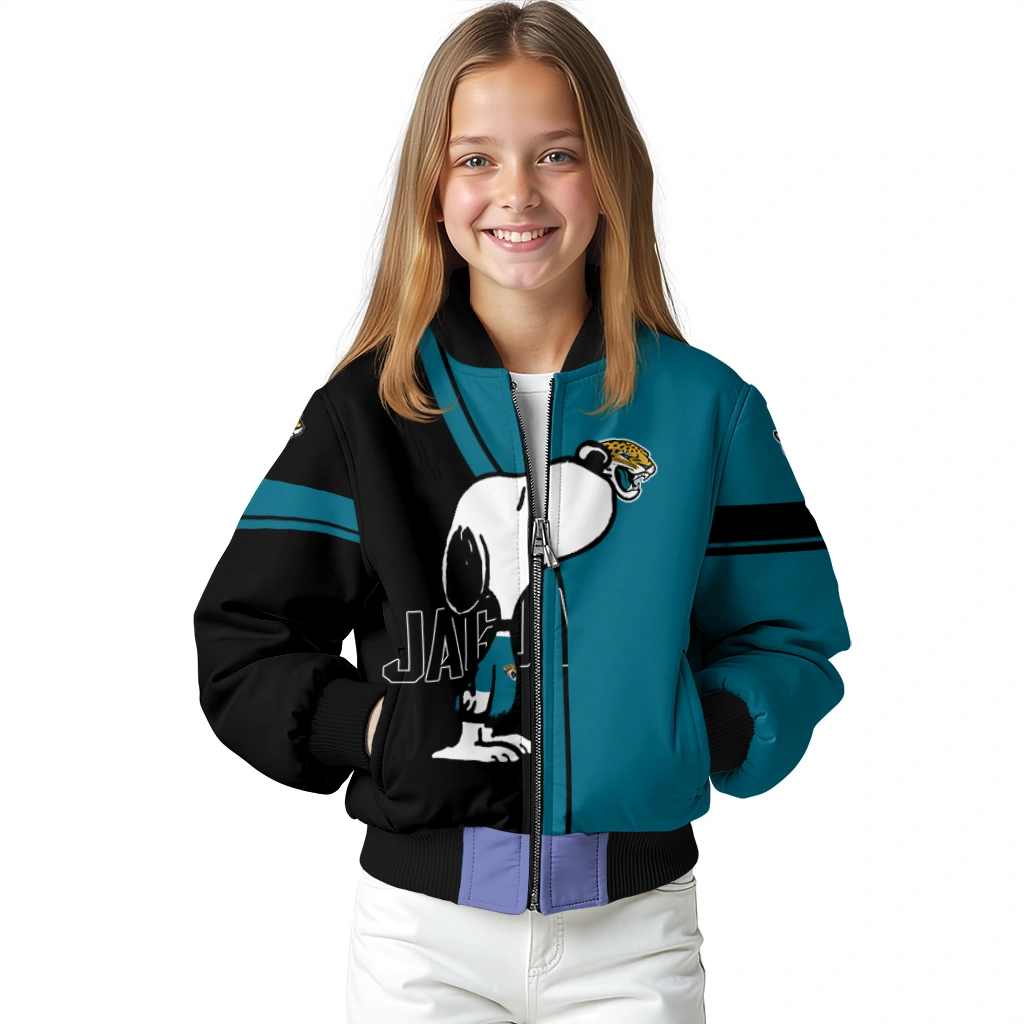 jacksonville jaguars snoopy attitude teal bomber jacket top rated jacksonville jaguars snoopy attitude teal bomber jacket top rated