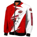 jacksonville state gamecocks ripped bolt red white bomber jacket best selling