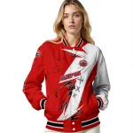 jacksonville state gamecocks ripped bolt red white varsity jacket best selling