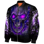 james madison dukes inferno skull purple black bomber jacket best selling