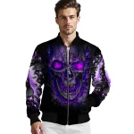 james madison dukes inferno skull purple black bomber jacket best selling