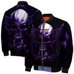 james madison dukes skull bite purple black bomber jacket best selling