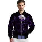 james madison dukes skull bite purple black bomber jacket best selling