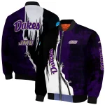james madison dukes torn texture print purple black bomber jacket best selling