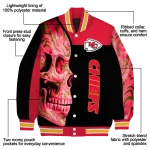 kansas city chiefs fire skull red black varsity jacket best selling