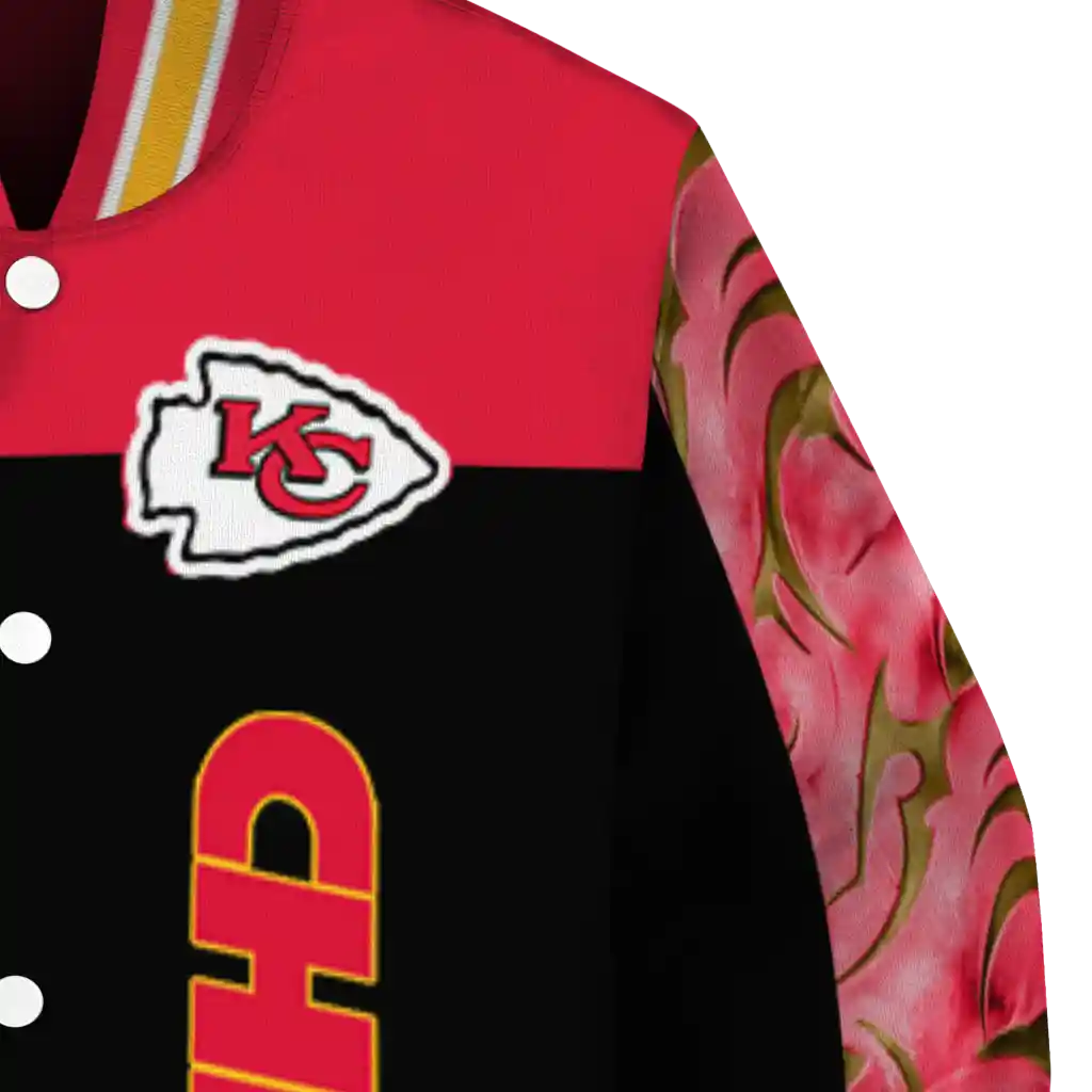 kansas city chiefs fire skull red black varsity jacket premium grade kansas city chiefs fire skull red black varsity jacket premium grade