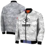 kansas city chiefs gray camouflage gray bomber jacket best selling