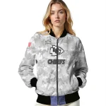 kansas city chiefs gray camouflage gray bomber jacket best selling