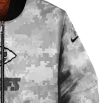 kansas city chiefs gray camouflage gray bomber jacket best selling