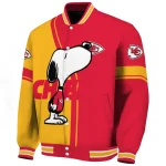 kansas city chiefs snoopy attitude red varsity jacket best selling