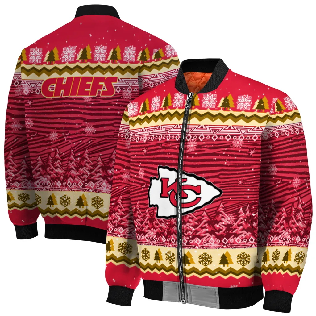 kansas city chiefs snowy pines red bomber jacket best selling kansas city chiefs snowy pines red bomber jacket best selling