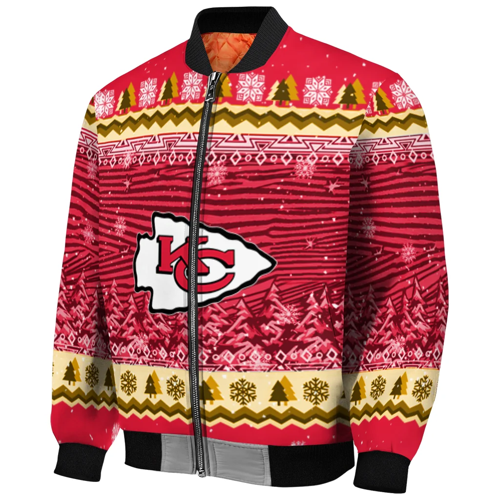 kansas city chiefs snowy pines red bomber jacket fashion forward kansas city chiefs snowy pines red bomber jacket fashion forward