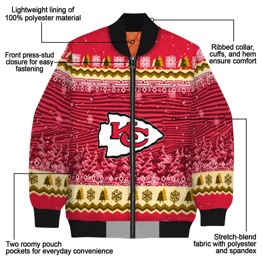 kansas city chiefs snowy pines red bomber jacket new arrival kansas city chiefs snowy pines red bomber jacket new arrival