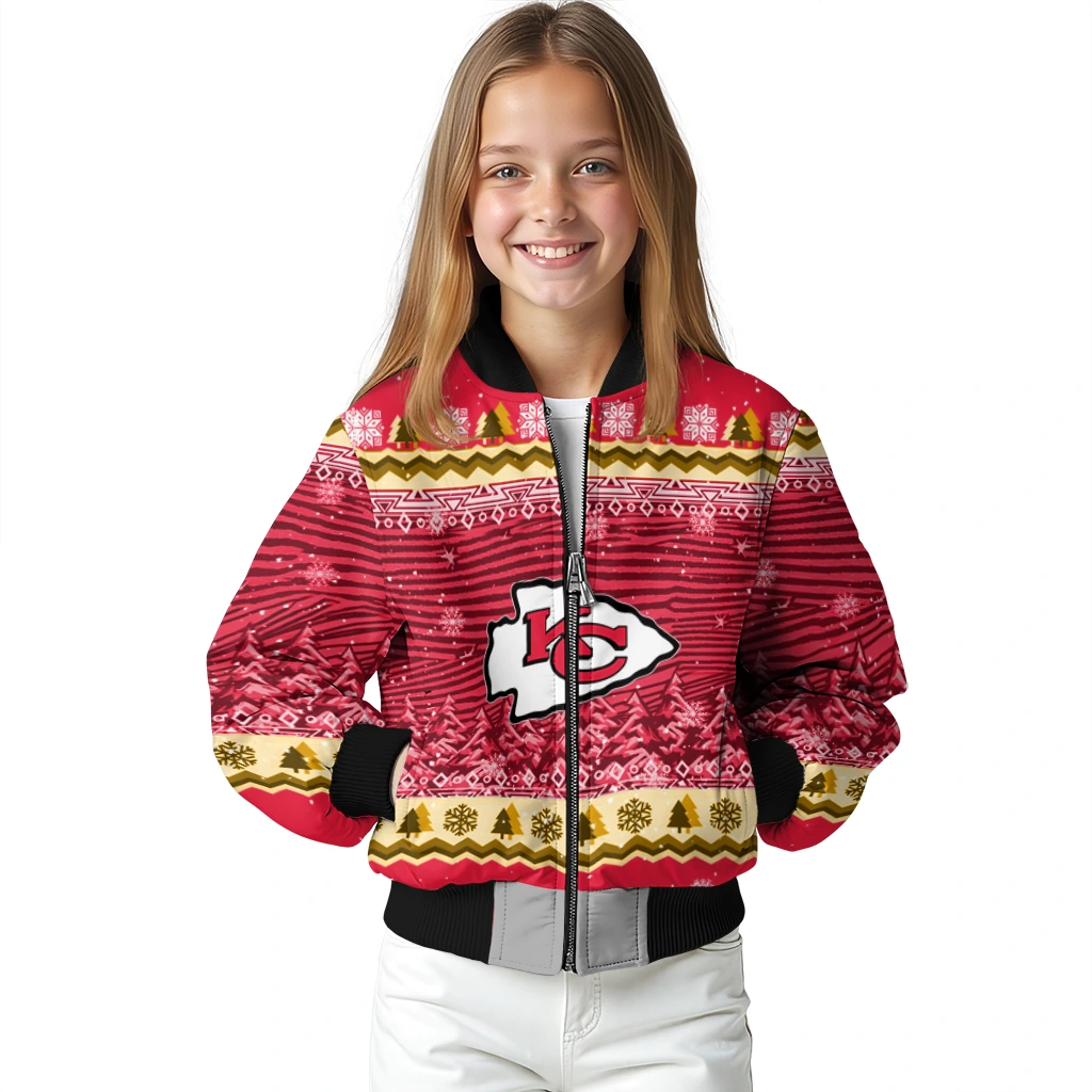 kansas city chiefs snowy pines red bomber jacket top rated kansas city chiefs snowy pines red bomber jacket top rated