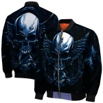 kansas city royals skull bite royal blue black bomber jacket best selling