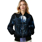 kansas city royals skull bite royal blue black bomber jacket best selling