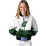 kansas jayhawks clovers pattern white green bomber jacket best selling
