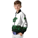 kansas jayhawks clovers pattern white green bomber jacket best selling