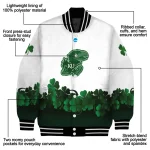 kansas jayhawks clovers pattern white green varsity jacket best selling