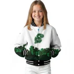 kansas jayhawks clovers pattern white green varsity jacket best selling