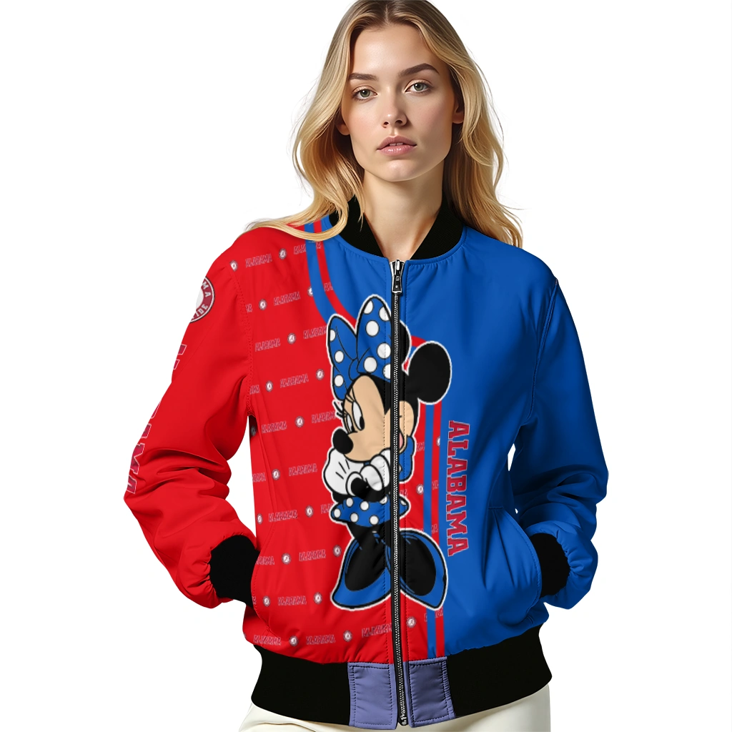 kansas jayhawks minnie mouse blue bomber jacket latest model kansas jayhawks minnie mouse blue bomber jacket latest model
