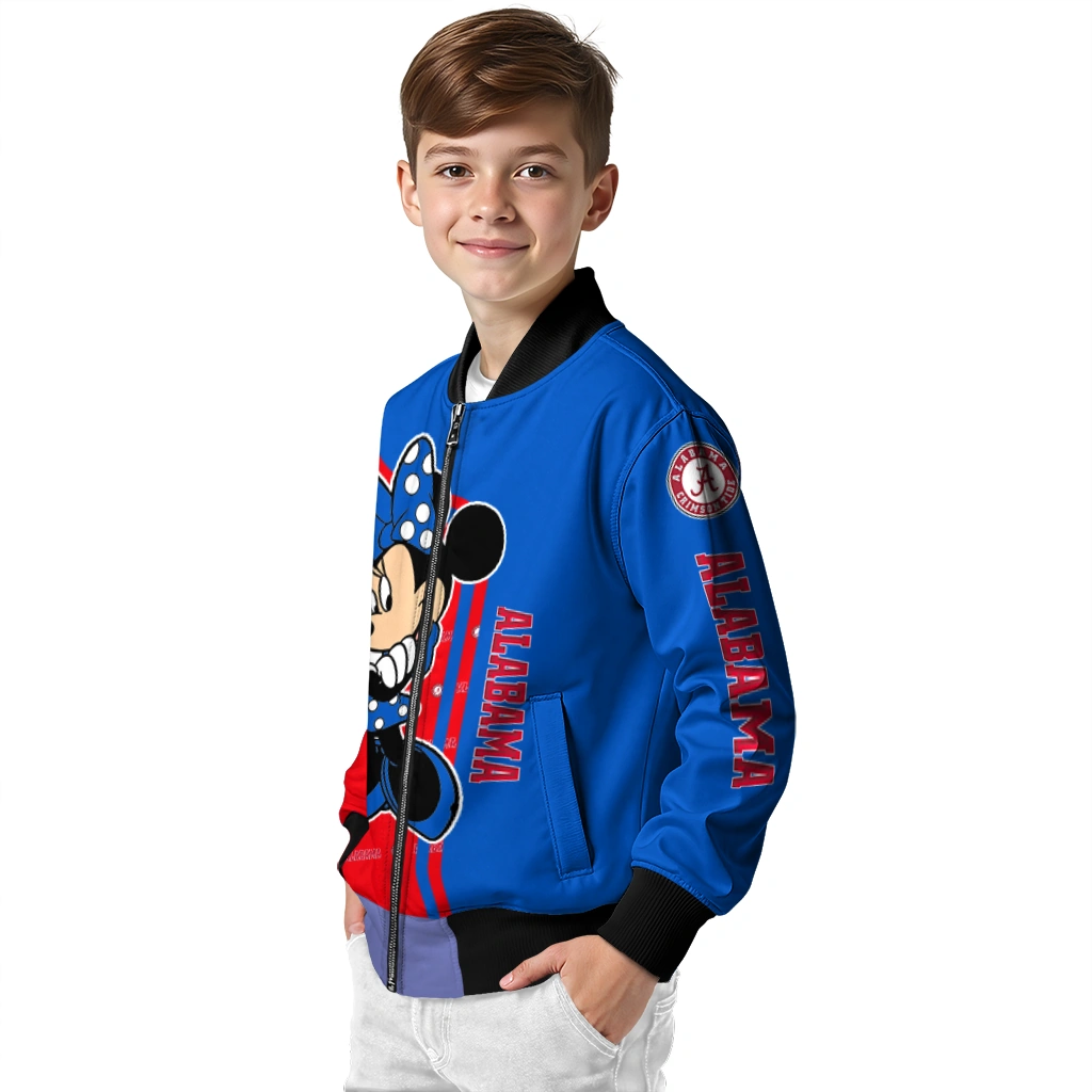 kansas jayhawks minnie mouse blue bomber jacket trendy kansas jayhawks minnie mouse blue bomber jacket trendy