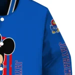 kansas jayhawks minnie mouse blue varsity jacket best selling