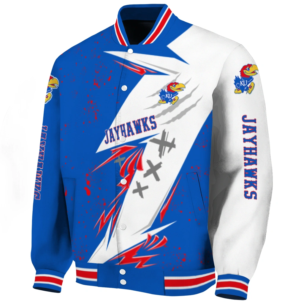kansas jayhawks ripped bolt blue white varsity jacket best selling kansas jayhawks ripped bolt blue white varsity jacket best selling