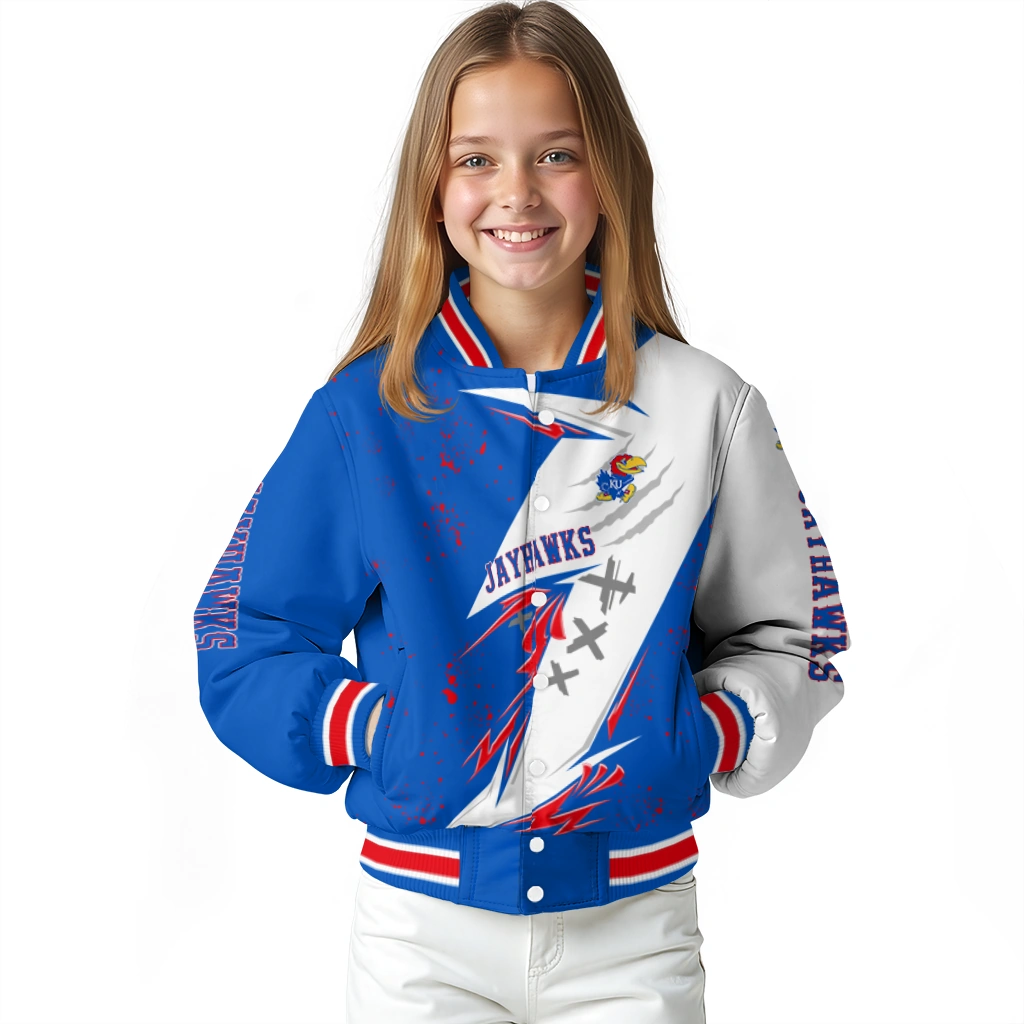 kansas jayhawks ripped bolt blue white varsity jacket top rated kansas jayhawks ripped bolt blue white varsity jacket top rated