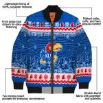kansas jayhawks snowy pines blue bomber jacket best selling