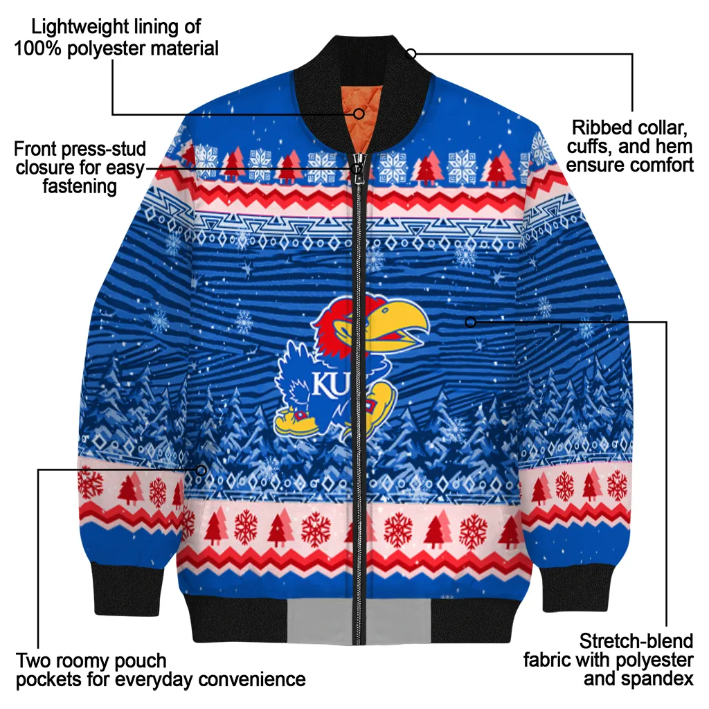 kansas jayhawks snowy pines blue bomber jacket new arrival kansas jayhawks snowy pines blue bomber jacket new arrival