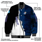 kansas jayhawks torn texture print blue black varsity jacket best selling