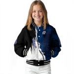 kansas jayhawks torn texture print blue black varsity jacket best selling