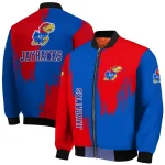 kansas jayhawks urban mark blue bomber jacket best selling