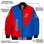 kansas jayhawks urban mark blue bomber jacket best selling