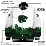 kansas state wildcats clovers pattern white green varsity jacket best selling