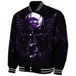 kansas state wildcats skull bite purple black varsity jacket best selling