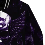 kansas state wildcats skull bite purple black varsity jacket best selling