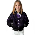 kansas state wildcats skull bite purple black varsity jacket best selling