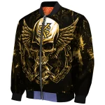 kennesaw state owls skull bite gold black bomber jacket best selling