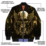 kennesaw state owls skull bite gold black bomber jacket best selling