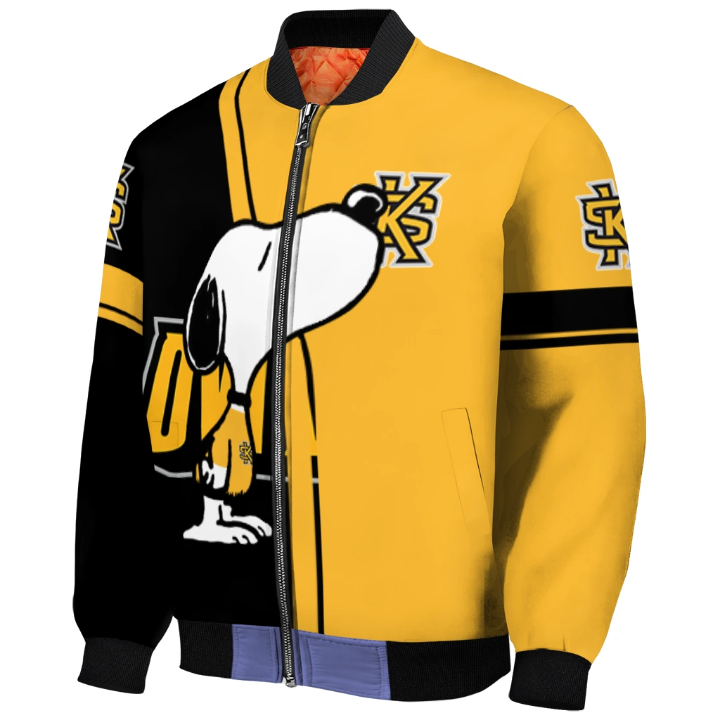 kennesaw state owls snoopy attitude gold bomber jacket fashion forward kennesaw state owls snoopy attitude gold bomber jacket fashion forward